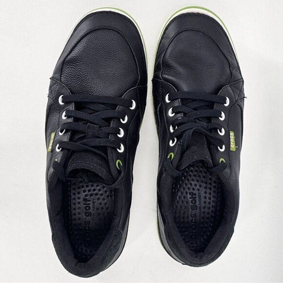 Crocs Men's 11 Hank Haney Black Leather Suede Athletic Spikeless Golf Shoes - Picture 2 of 10